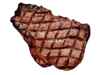 Grilled beef steak with char marks, high-quality protein topping for noodles, ramen, or rice dishes.