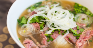 (bowl of beef pho)
