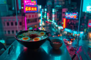 Ramen in Edinburgh: Where to Enjoy Authentic Flavours and Easy Comfort Bowl of instant ramen with toppings like soft-boiled egg and greens for cosy homemade comfort.